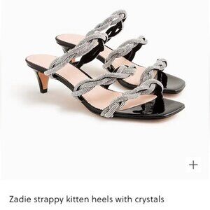 J Crew Zadie strappy kitten heels with crystals Item BV719, New Size 8